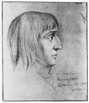 Napoleon Bonaparte, aged 16, 1785 (pencil on paper)