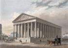 Exterior view of the Madeleine, Paris (colour litho)