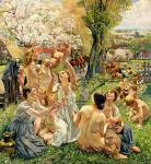 The Morning, left panel from the triptych 'The Golden Age', 1901 (oil on panel) (see 309507 for triptych)