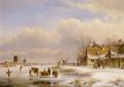 Snow Scene with Windmills in the Distance, 19th century