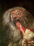 Saturn devouring his Son (detail of the head of Saturn), c.1819-23 (oil mural transferred to canvas)