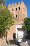 Tower of the Kasbah, or castle, seen from Place Outa El Hammam, Chefchaouen, Morocco (photo)