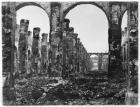Ruins of the Cour des Comptes during the Commune of Paris, 1871 (b/w photo)