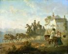A Stage Coach on a Country Road, 1792 (oil on panel)