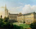 The Abbey Church of Saint-Denis and the School of the Legion of Honour in 1840 (oil on canvas)