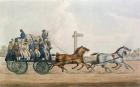 Arriving at the End of a Stage, engraved by J. Harris, 1856 (colour litho)