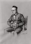 Portrait of Charles Augustin Sainte-Beuve (1804-69) 1856 (chalk on paper) (b/w photo)