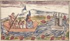 Fol. 192v Montezuma II (1466-1520) leaving rapidly after hearing of the landing of the Spanish, 1579 (vellum)
