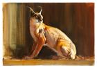 Arabian Caracal, 2010 (oil on paper)