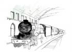train, 2013 ( black tush, watercolour )