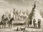 A Sioux Village, c.1880 (litho)
