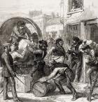 Insurgents from Cartagena Murcia Province foraging at Torrevieja during Third Carlist War, from cover of 'The Illustrated London News', 4th October 1873 (litho)