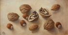 Walnuts and Hazelnuts, 2014, (oil on panel)