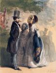 The Regular Visitor to Ranelagh Gardens, from 'Les Femmes de Paris', 1841-42 (colour litho)