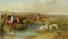 Steeplechasing: The Brook (oil on canvas)