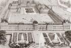 View of the new gardens of the Tuileries Palace and the new and the old Louvre, Paris, France, in the 19th century. From L'Univers Illustre, published Paris 1858.
