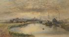 Early Morning - Carlisle from the Canal, 1842-66 (w/c on paper)