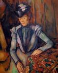 Woman in Blue (Madame Cezanne) 1900-02 (oil on canvas)