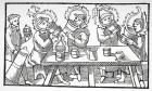 Men drinking, illustration from 'Historia de Gentibus Septentrionalibus' by Olaus Magnus (1490-1557) published in Rome, 1555, from 'Le Moyen Age et La Renaissance' by Paul Lacroix (1806-84) published 1847 (litho)