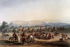 Camp of Piekann Indians (colour litho)