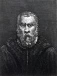 Tintoretto, engraved by Delaistre (engraving) (b/w photo)
