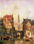 A Dutch canal scene, 1866 (oil on canvas)