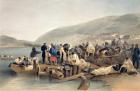 The Embarkation of the Sick at Balaklava, plate from 'The Seat of War in the East', published by Colnaghi and Co., 1856 (colour litho)