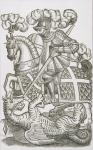 The Red Cross Knight, from the first edition of 'Faerie Queen' by Edmund Spenser, 1590 (engraving)
