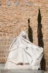 Avila, Avila Province, Spain. Statue of St. Teresa by the Puerta del Alcazar