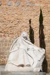 Avila, Avila Province, Spain. Statue of St. Teresa by the Puerta del Alcazar