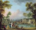 The Charge of the Prince of Lambesc (1751-1825) in the Tuileries Gardens, 12th July 1789 (oil on canvas)