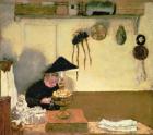 Madame Vuillard Sewing (oil on canvas)
