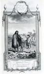 A Patagonian Woman and Boy in Company with Commodore Byron, illustration taken from Moore's Voyages and Travels, 1778 (engraving)