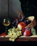 Grapes and plums (oil on canvas)