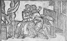 Couple Kissing, illustration from the 'Roxburghe Ballads' (woodcut)