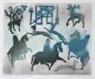 Pictish Hunting Scene III, 1995 (monotype)