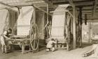 Calico printing in a cotton mill, engraved by James Carter (1798-1855) c.1830 (lithograph)