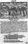 Month of April, from 'The Shepheardes Calender' by Edmund Spenser (1552-99), facsimile of original published in 1579 (woodcut) (b/w photo)