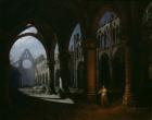 Interior of an Abbey in Ruins, 1848 (oil on canvas)