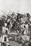 The Charge of the 21st Lancers at Omdurman, Khartoum, Sudan during the Mahdist War in 1898. From Field Marshal Lord Kitchener, His Life and Work for the Empire, published 1916.