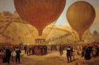 The Departure of Leon Michel Gambetta (1838-82) in the Balloon 'L'Armand-Barbes', 7 October 1870 (oil on canvas)