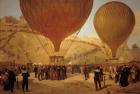 The Departure of Leon Michel Gambetta (1838-82) in the Balloon 'L'Armand-Barbes', 7 October 1870 (oil on canvas)