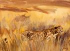 cheetah in grass 2, 2013 (oil on canvas)