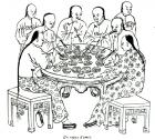 A Friendly Meal (engraving) (b/w photo)