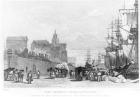 The Prince's Dock, Liverpool, engraved by F.R. Hay, c.1830 (engraving) (b/w photo)