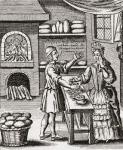 A 16th century baker's shop. From Illustrierte Sittengeschichte vom Mittelalter bis zur Gegenwart by Eduard Fuchs, published 1909.