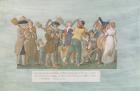 Fol.31 The Parisians going to the Champ de Mars, 1792 (gouache on card)