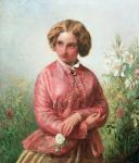 Portrait of a young girl with a rose