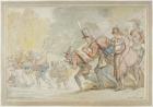 Soldiers on a March, 1805 (pen & ink and watercolour on paper)