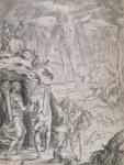 Dido and Aeneas Sheltering in a Cave (wash on paper)